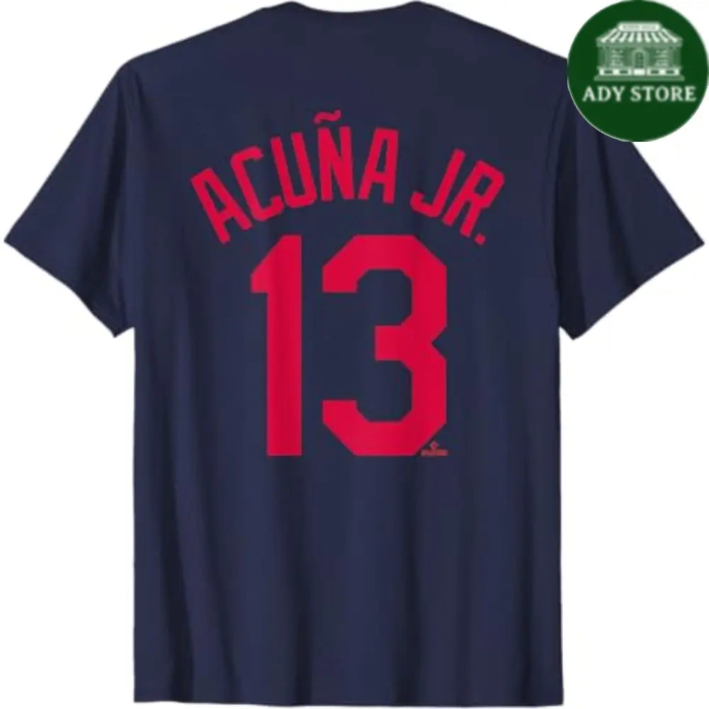 Ryno Sports Ronald Acuña Jr. Atlanta Name & Number (Front & Back) T-Shirt Ady Store