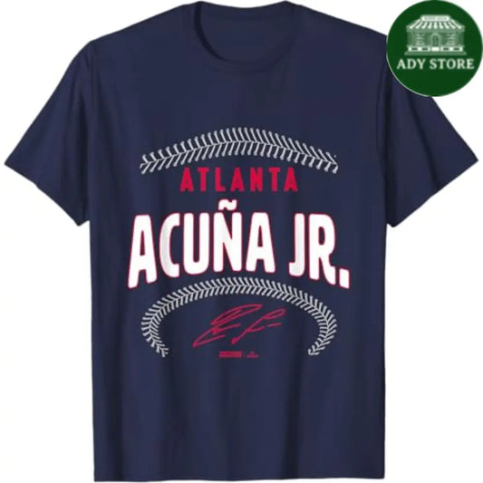 Ryno Sports Ronald Acuña Jr. Atlanta Name & Number (Front & Back) T-Shirt Ady Store