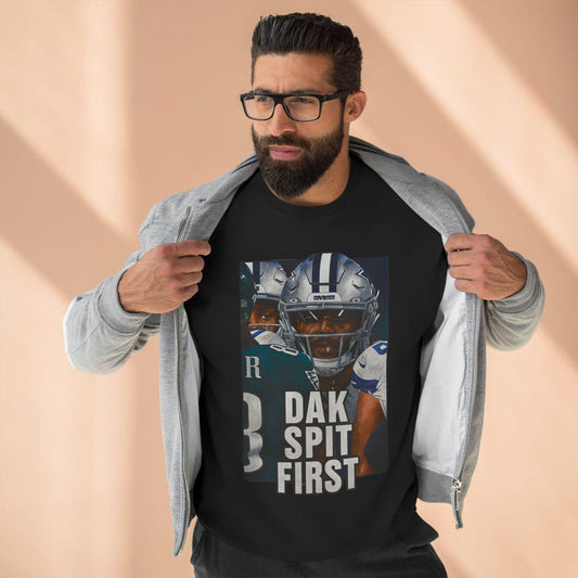 Dak Spit First Sweatshirt - Anti-Dak Prescott Shirt - Cowboys Parody - Eagles Rivalry Crewneck for NFL Season Opener Ady Store