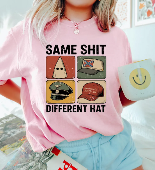Same Shit Different Hat T Shirt, Anti Trump Political Tshirt, Funny Protest Graphic Tee, Dark Humor Statement Sweatshirt,Democrat Humor Gift Ady Store
