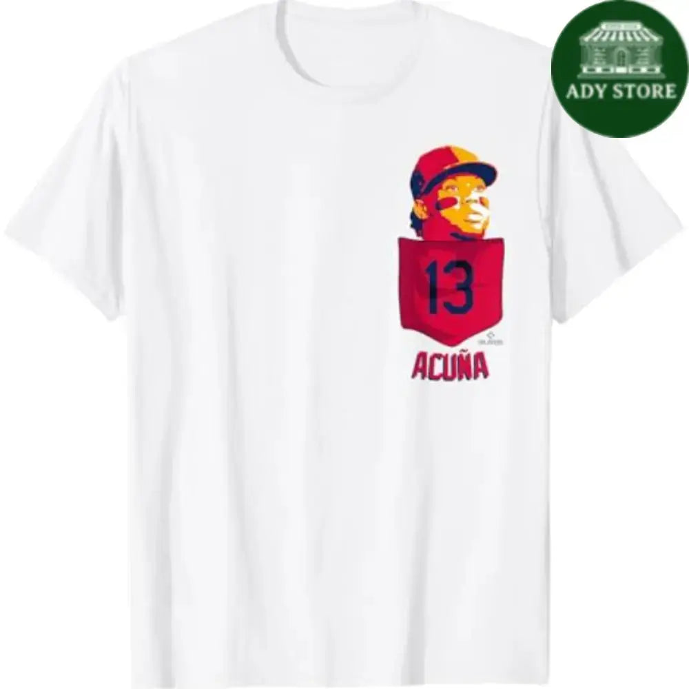 Ronald Acuna Jr. Atlanta Baseball Pocket Tee MLBPA T-Shirt