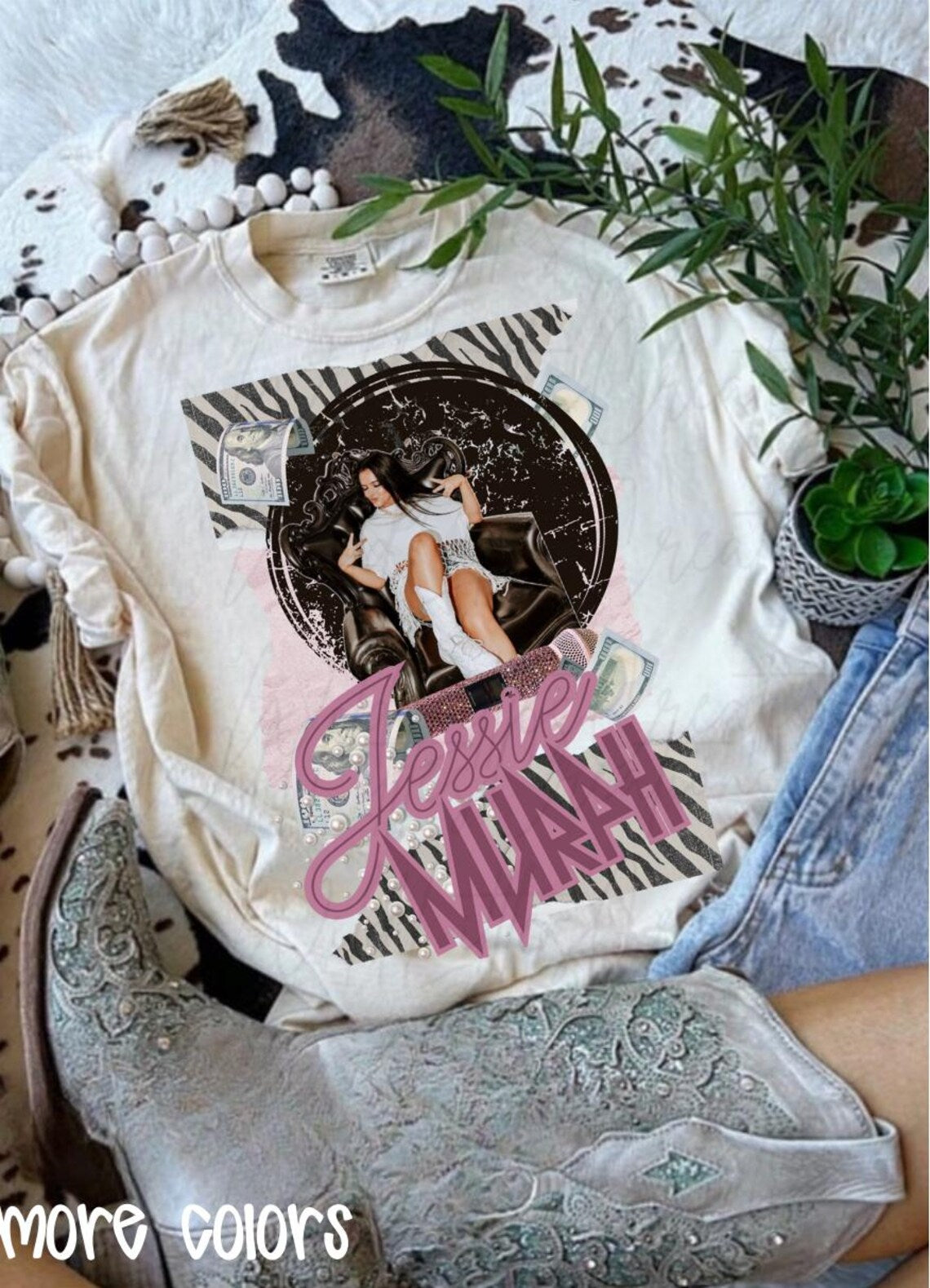 Vintage Graphic Tee Jessie Murph Blue Stripes Shirt: Alternative Country Concert Tee Ady Store