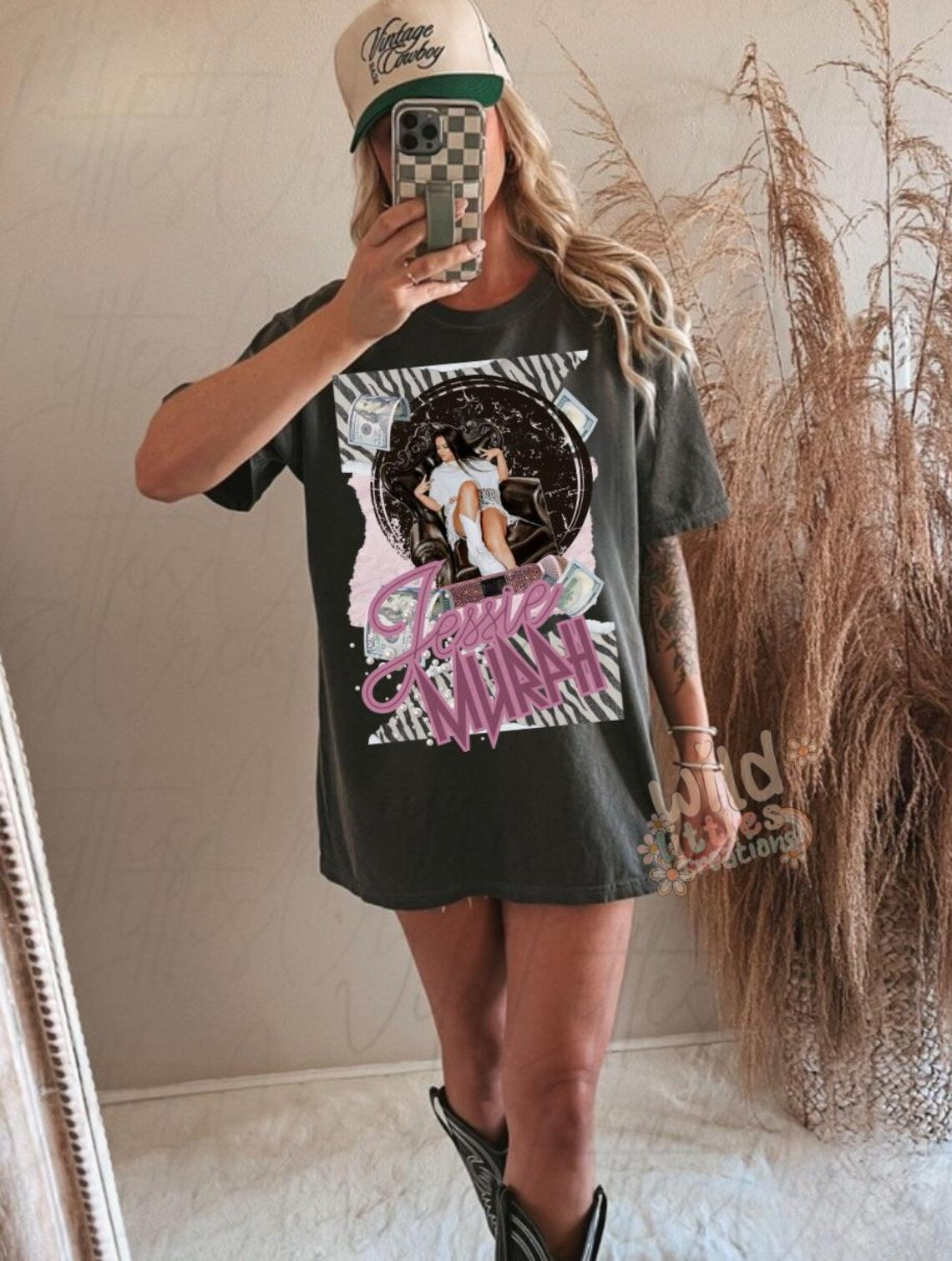 Vintage Graphic Tee Jessie Murph Blue Stripes Shirt: Alternative Country Concert Tee Ady Store