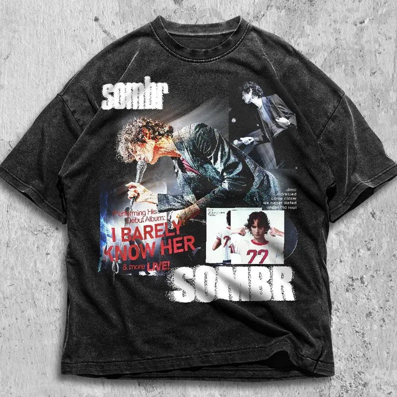 Retro 90's Sombr T-Shirt, Sombr World Tour Music Fan Bootleg Tee T-Shirt, Gift For Women And Man