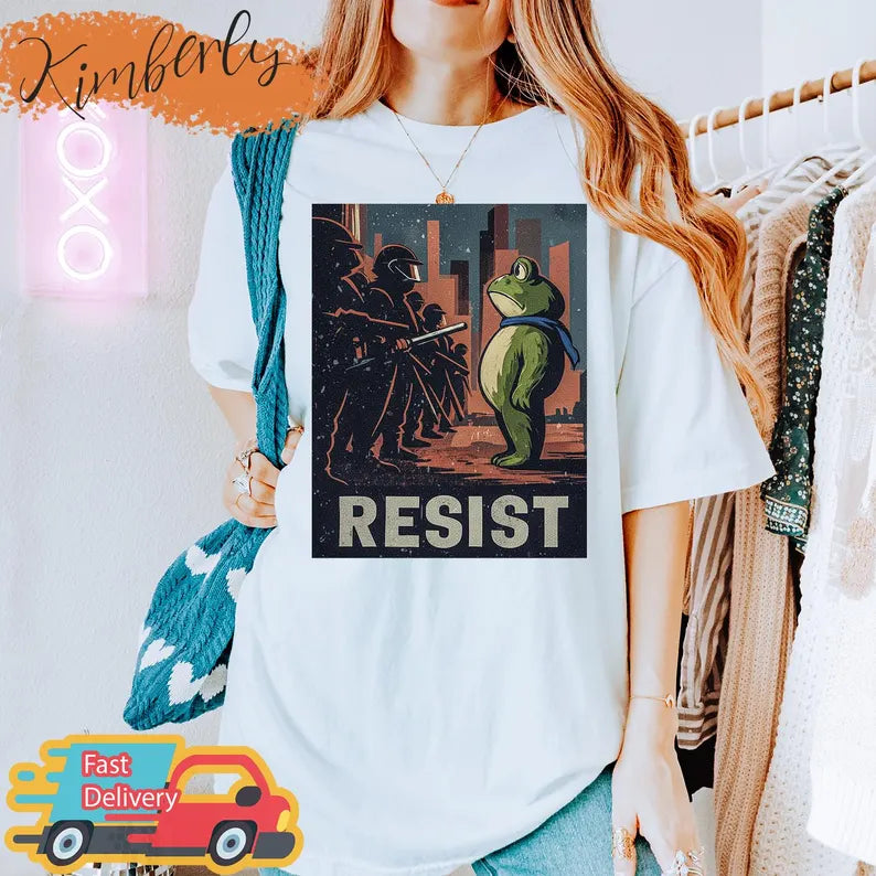 Resist Portland Frog Shirt, Portland Frog Protest Shirt, Anti ICE Shirt, Anti Fascism Shirt, Resistance Shirt, Fuck ICE Shirt, Political Tee Ady Store