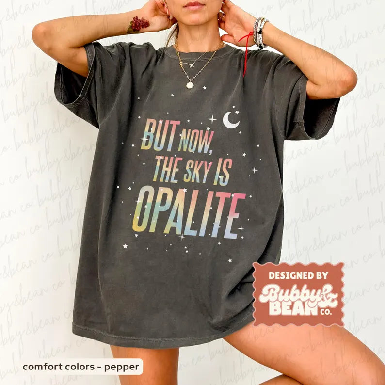 Opalite Sky Aesthetic T-Shirt – Ethereal Lightning Dance Graphic Tee | Dreamy Showgirl Inspired Shirt | Vintage Soft Style Ady Store