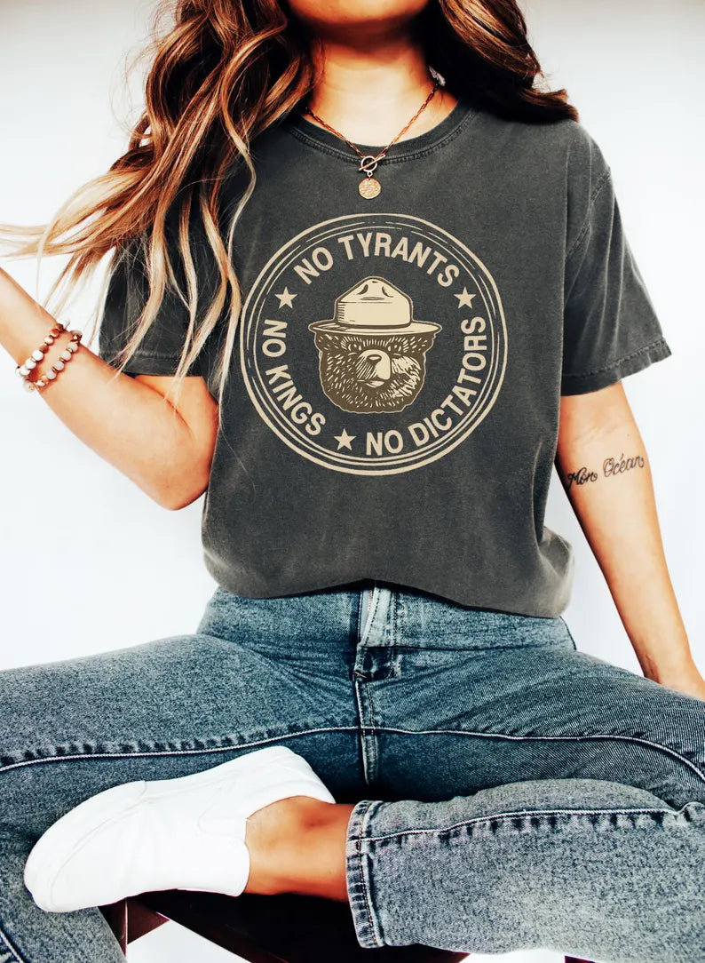 No Kings No Tyrants No Dictators Sweatshirt, Unisex Anti-Fascism T-Shirt, Anti Fascism Bear Shirt, Anti Trump Shirt, Activist Protest shirt Ady Store
