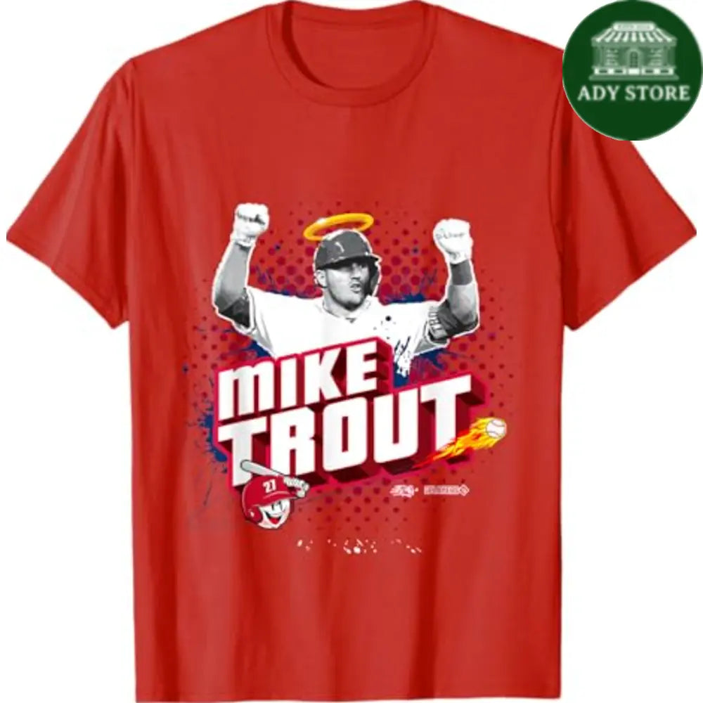 Mike Trout Los Angeles Baseball Sket One x MLB Players T-Shirt Ady Store