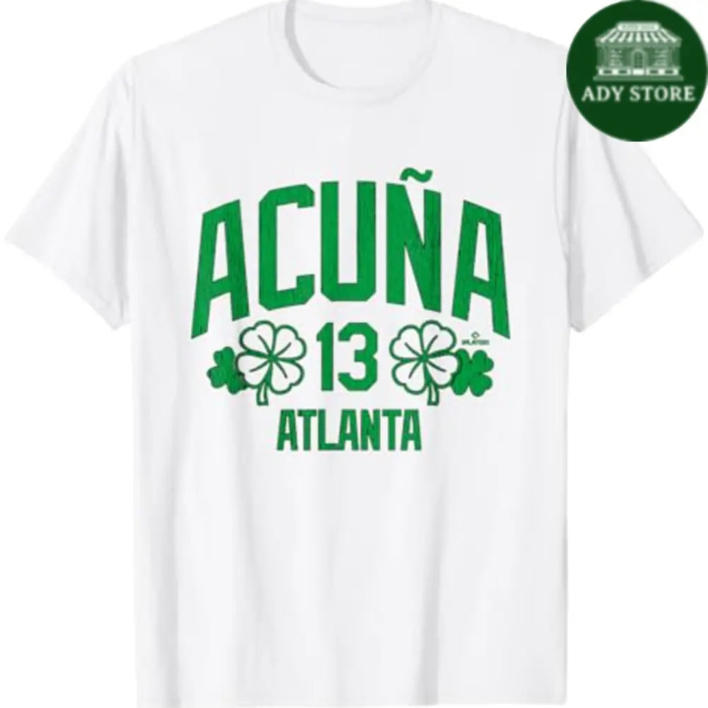 Ronald Acuna Jr. Atlanta Baseball St. Patrick's Clover MLBPA T-Shirt