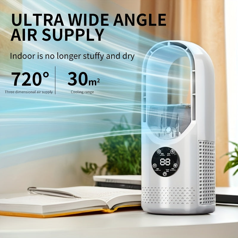 Cool Breeze Portable USB Misting Bladeless Tower Fan